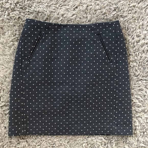 LOFT | Mini Pencil Skirt with White Dots - Picture 1 of 11